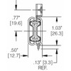 Accuride Drawer Slide, Rail Mount, Full, Soft Close, PK2, 1-2"W C 2632-8D