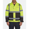 Men's Hi-Vis Bomber Jacket, Teflon Fabric, Black/Yellow, LT