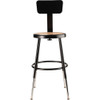 Round Stool with Backrest, Height 19" to 27"Black  6218HB-10