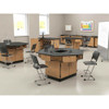 National Public Seating Square Stool with Backrest, Height 24"Black 6624B