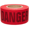 Manufacturer Varies Barricade Tape, Danger, Red, 3 in Wide x 200 ft Length, Cotton, 3 mil 91084