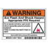 Brady Arc Flash Protection Label,PK100, 102307 102307