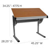 Adjustable Table, 45.25" W, 28.25" L, 47.75" H, Laminate Top, Red  NAN-JN-2433-GG
