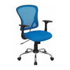 Mesh Task Chair, 22-, Adjustable, Back, Seat: Blue; Frame: Gray
