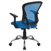 Flash Furniture Mesh Task Chair, 22-, Adjustable, Back, Seat: Blue; Frame: Gray H-8369F-BL-GG
