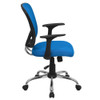 Mesh Task Chair, 22-, Adjustable, Back, Seat: Blue; Frame: Gray  H-8369F-BL-GG