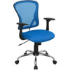Mesh Task Chair, 22-, Adjustable, Back, Seat: Blue; Frame: Gray  H-8369F-BL-GG
