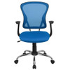 Mesh Task Chair, 22-, Adjustable, Back, Seat: Blue; Frame: Gray  H-8369F-BL-GG