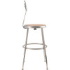 National Public Seating Round Stool with Backrest, Height 19" to 27"Gray 6218HB