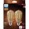 Philips Vintage 40W Equivalent Amber ST19 Medium LED Decorative Light Bulb (2-Pack)