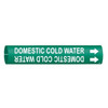 Brady Pipe Marker,Domestic Cold Water,Green, 4048-C 4048-C