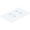 Monoprice WallPlate,Blank,4 Hole, White 6731