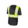 Tough Duck High Visibility T-Shirt, 1, O, Polyester, Black, 3XL S39221