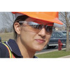 A800, Safety Glasses, Anti-Scratch, Silver Mirror Lens, Gray Frame, Half-Frame  A804
