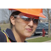 A800, Safety Glasses, Anti-Scratch, Silver Mirror Lens, Gray Frame, Half-Frame  A804