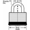 Padlock, Keyed Alike, Long Shackle, Rectangular Steel Body, Steel Shackle, 15/16 in W