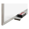 Dry Erase Board, Plastic, 18 in, 24 in, Aluminum Frame, White, Gloss  M2-18-1