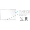 Dry Erase Board, Plastic, 18 in, 24 in, Aluminum Frame, White, Gloss  M2-18-1