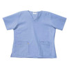 Scrub Shirt, Cotton-Polyester, Short Sleeve, 4 Pockets, V-Neck, Navy, Size M  8219BNPMED