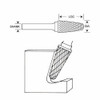 Manufacturer Varies Carbide Bur,Taper Radius,3-8,1-4 Shank 310-002186