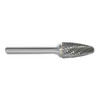 Carbide Bur, Tree, 1/2 in Head Dia., 1 in Head L, SF-5,1/4 in Shank, Double Cut