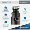 Insinkerator Badger 5XP 3-4 HP Dura-Drive Garbage Disposer, 4 Year Warranty BADGER 5XP 490415