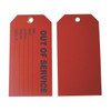 Tag, Full Cylinder, Cardstock, 3 in H x 5 3/4 in W, Red, Rectangle, 100 PK