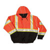 Kishigo Hi-Vis Bomber Jacket, Polyester, Class 3 Type R, Orange/Black, L JS120-L