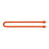 Gear Tie, 12 in L, Variable Max Bundle Dia., Orange, Rubber, Wire, 2 PK