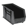 Hang & Stack Storage Bin, Polypropylene, Black, 9 in H, 8 1/4 in W, 18 in L