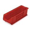 Storage Bin, Polypropylene/Polyethylene, Red, 7 in H, 8 1/4 in W, 23 7/8 in L