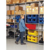 Storage Bin, Polypropylene-Polyethylene, Red, 7 in H, 8 1-4 in W, 23 7-8 in L  QUS950RD