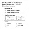 3m Epoxy Adhesive, Super 77CA Series, Clear, 18 oz, Bottle 77 E LOW VOC