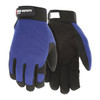 900 Mechanics Gloves, Synthetic Leather Palm, Spandex Back, S, Black/Blue