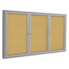 Ghent Enclosed Cork Bulletin Board 36x72", 3 Door PA33672K