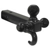 Tri-Ball Hitch Tubular Shank With Black Balls And Recovery Hook
