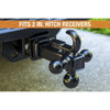 Tri-Ball Hitch Tubular Shank With Black Balls And Recovery Hook  1802208