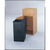 Safco 36 gal Square Indoor Plastic Can, Black, Plastic, 17 in 9669