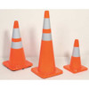 Traffic Cone, PVC, High-Intensity Prismatic, 18 in Height, 3 lb, Orange  6FHC5
