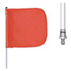 Checkers Warning Whip, White Whip, Orange Flag, Fiber Glass, Debris Cap FS8-QD-O