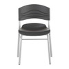 CafeWorks Chair, Graphite Seat and Back, Silver Frame, 18 in Seat Height, 2 PK
