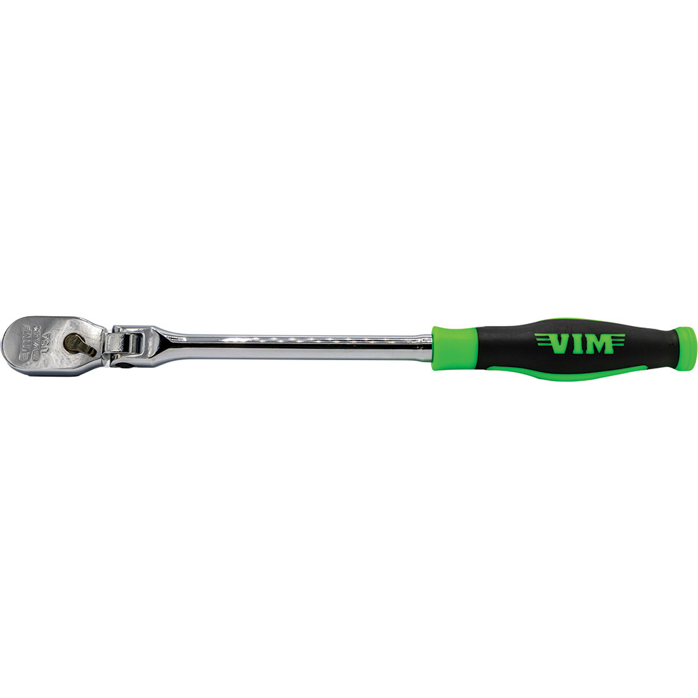 3-8'' DR. 12'' OAL. 90T FLEX HEAD RATCHET W- COMFORT GRIP - USA