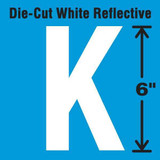 Stranco Die-Cut Reflective Letter Label,K,6In H DWR-6-K-EA