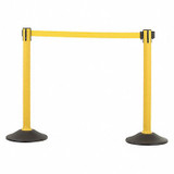Us Weight Barrier Post with Belt,HDPE,Yellow,PK2 U2055YEL