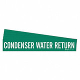 Brady Pipe Marker,Condenser Water Return,PK5 7068-1-PK