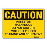 Lyle Asbestos Caution Rflctv Label,3.5inx5in LCU3-0467-RD_5x3.5