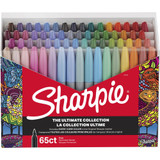 Sharpie Ultimates Permanent Marker - Fine Marker Point - Multicolor - 65 / Box