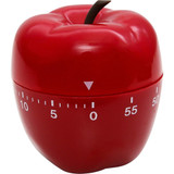 Baumgartens Red Apple Timer - 1 Hour - For Office, Classroom - Red