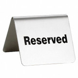Tablecraft Reserved Sign,2 1/2 in H,Silver B9