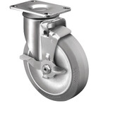 Colson Plate Caster,Swivel,Rubber,4 11/16"H 2.03256.445 BRK1